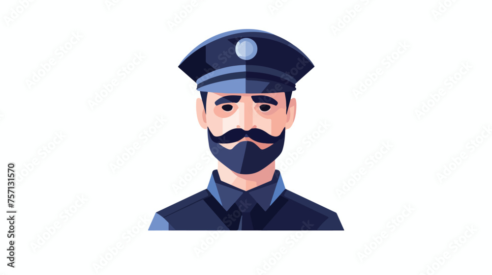 Police officer avatar icon flat vector 