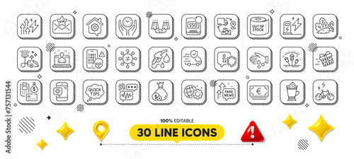 Seo gear, Shield and Payment line icons pack. 3d design elements. Safe time, Best manager, Supply chain web icon. Transport insurance, Quick tips, Fireworks rocket pictogram. Discrimination. Vector