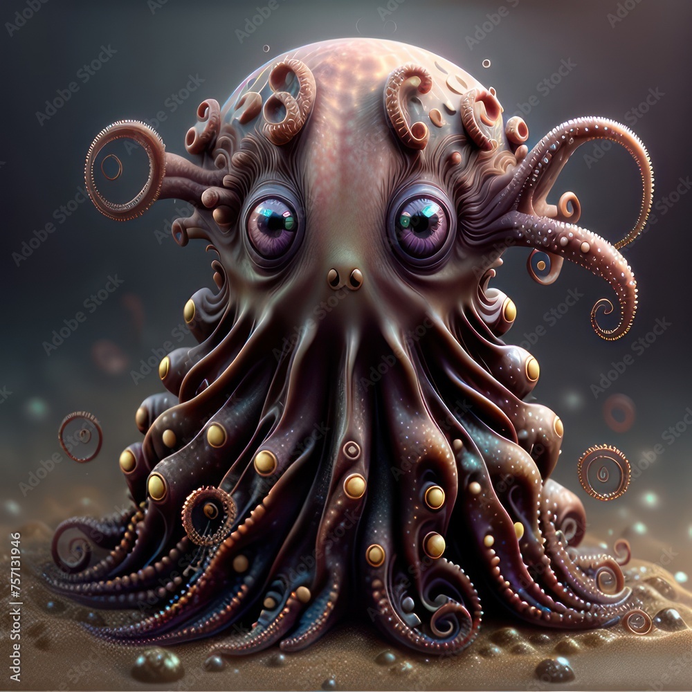 Obraz premium Cute little octopus