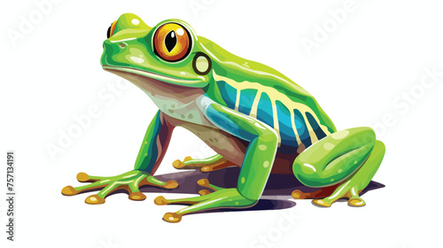 Rendering of an Amazon tree frog isolated on white background 