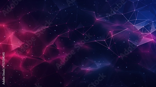 Abstract polygonal blue background with connecting dots and lines. structure, futuristic background. generative AI