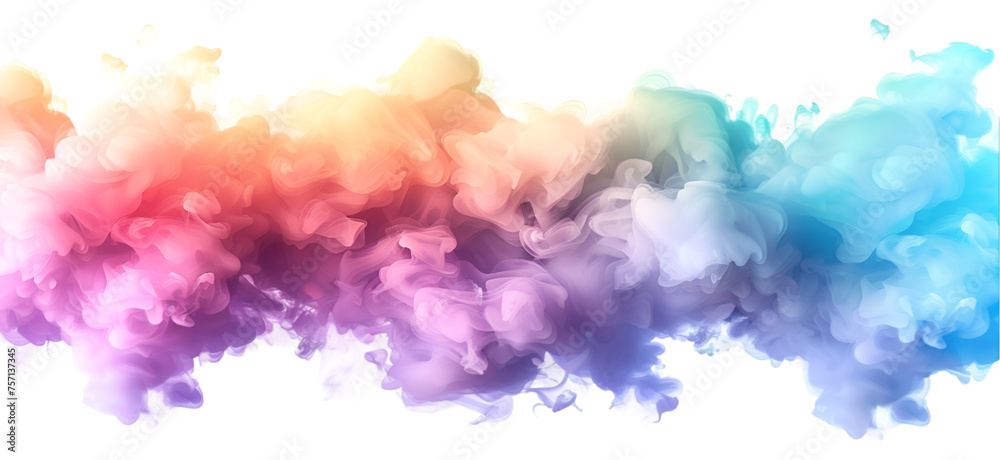 Neon rainbow cloud isolated on a white background