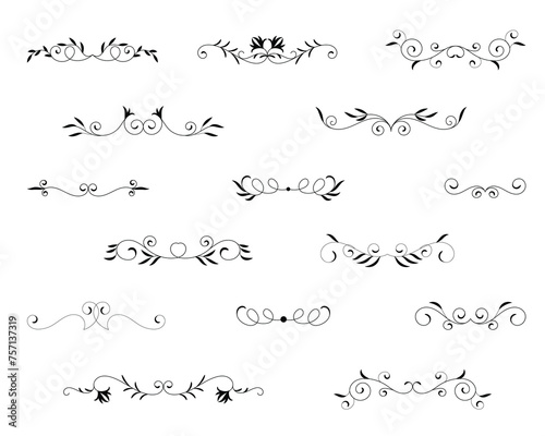 Calligraphic elements, Printing ornaments set