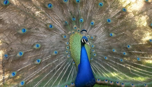 A Peacock With Its Feathers Glistening In The Sunl