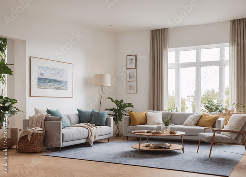 Cozy living room interior with plush seating