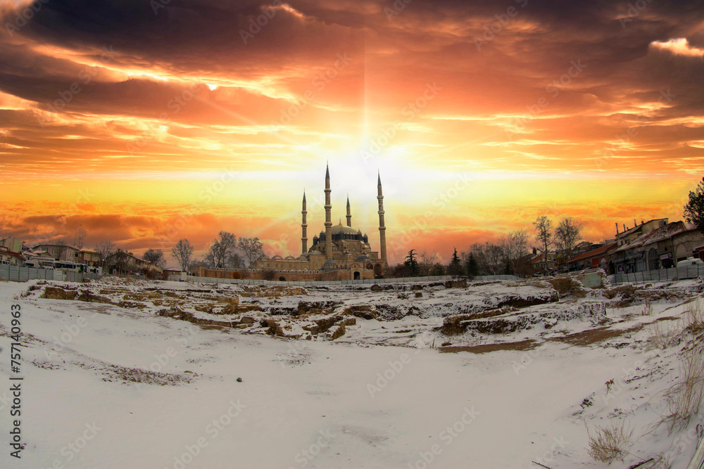Selimiye Mosque, designed by Mimar Sinan in 1575. Edirne Selimiye Mosque, designed by Mimar Sinan in 1575. Edirne