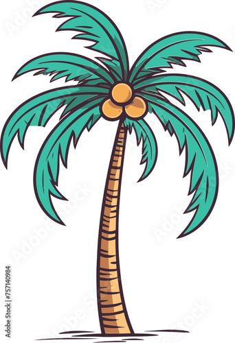 Sunset Silhouette Ethereal Palm Tree Vector Art