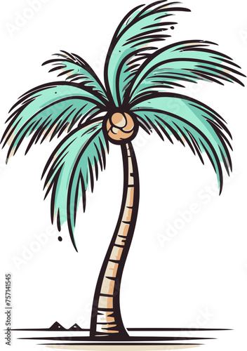 Sunset Serenity Radiant Palm Tree Vector Design