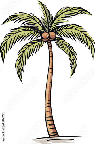 Coastal Canvas Inspirational Palm Tree Vector Illustration