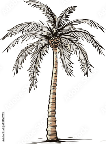 Coastal Canvas Inspirational Palm Tree Vector Illustration