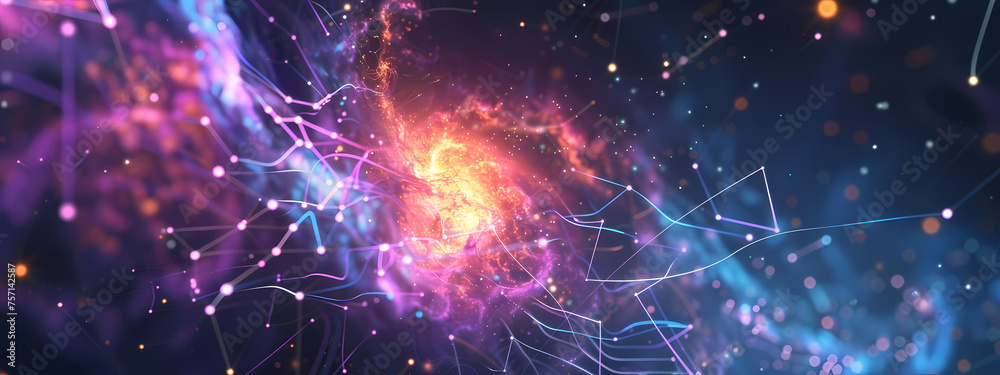 Obraz premium Cosmic Connectivity: The Nebula Network