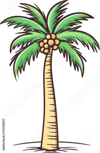 Palm Tree Vector Illustration PNG Free Download Transparent Delight