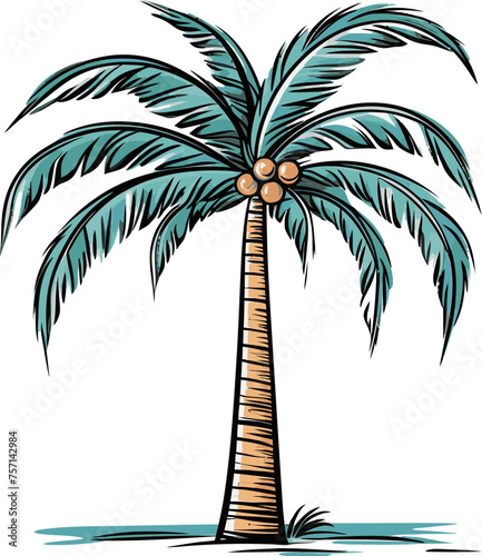 Island Idyll Enchanting Palm Tree Vector Art