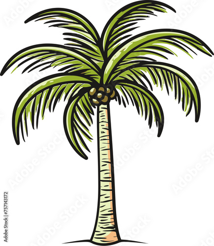 Island Imagination Mesmerizing Palm Tree Vector Art