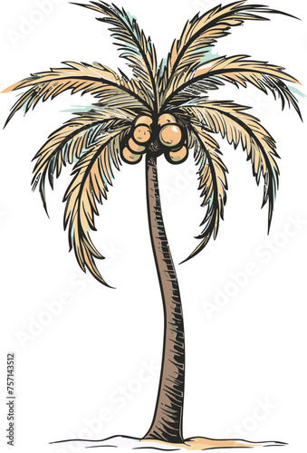 Island Dreamscape Captivating Palm Tree Vector Art © The biseeise