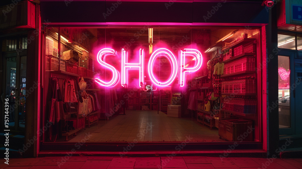 The neon lights form the words The neon lights form the words