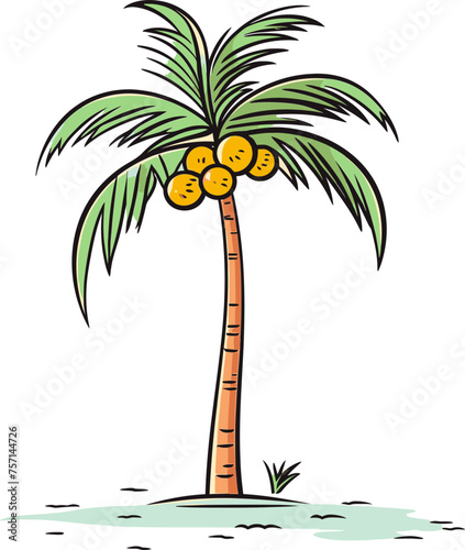 Tropic Tranquility Tranquil Palm Tree Vector Art