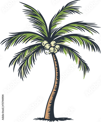 Tropical Tapestry Tapestry Palm Tree Vector Illustration