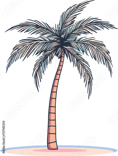 Seaside Serenade Serene Palm Tree Vector Art
