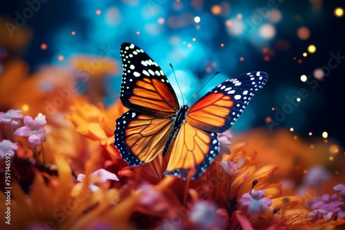Macro shot of a butterfly perched on a flower petal. © Michael Böhm