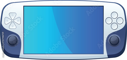 Handheld game console portable video gaming modern gadget with button and display vector flat