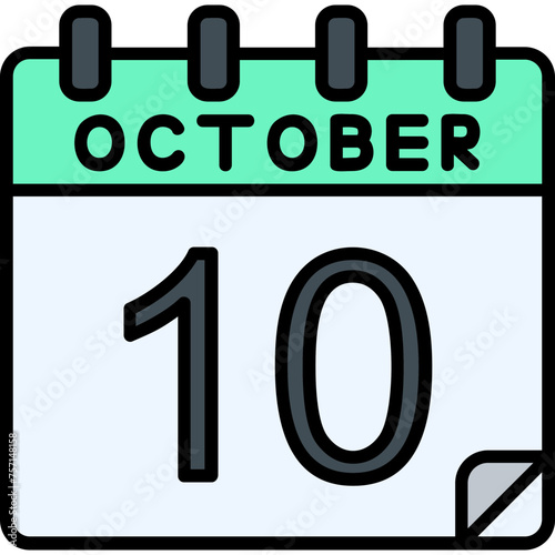 10 October Vector Icon Design