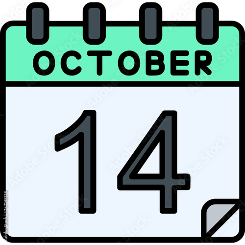 14 October Vector Icon Design