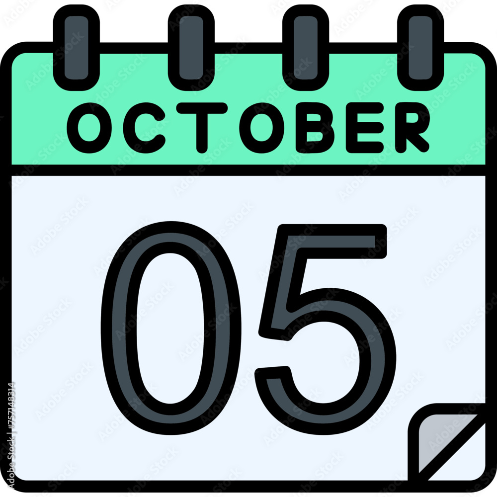 5 October Vector Icon Design 5 October Vector Icon Design