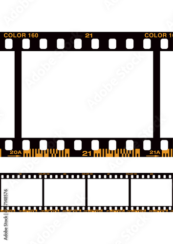 Vector illustration of photographic analog film border with barcodes