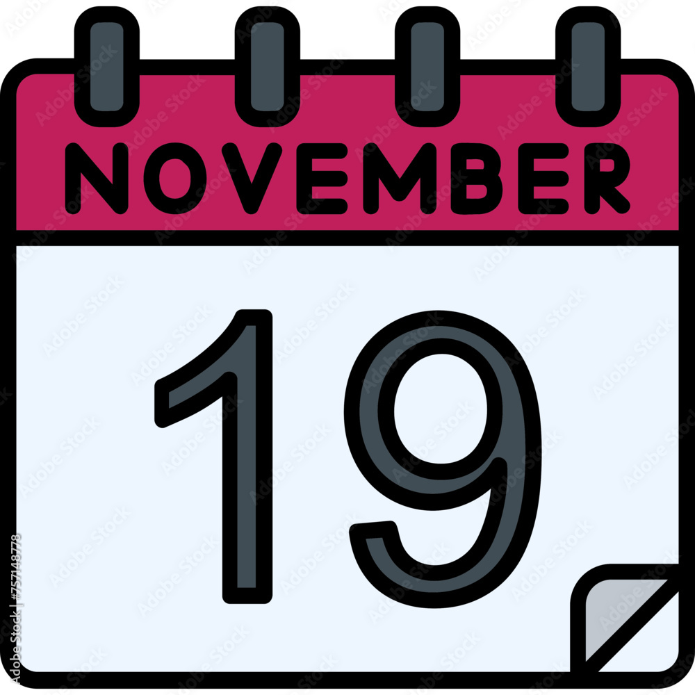 19 November Vector Icon Design 19 November Vector Icon Design