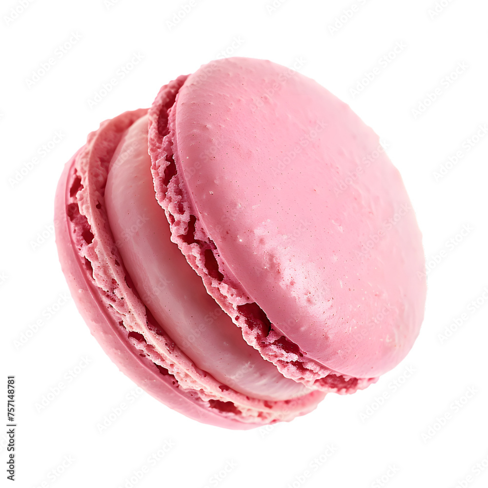 Pink macaron cookies isolated on transparent background Pink macaron cookies isolated on transparent background
