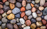 Sea stones background. beautiful pebbles of different colors