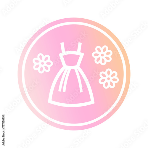 summer icon highlights gentle gradient with summer clothes dress sundress and flowers photo