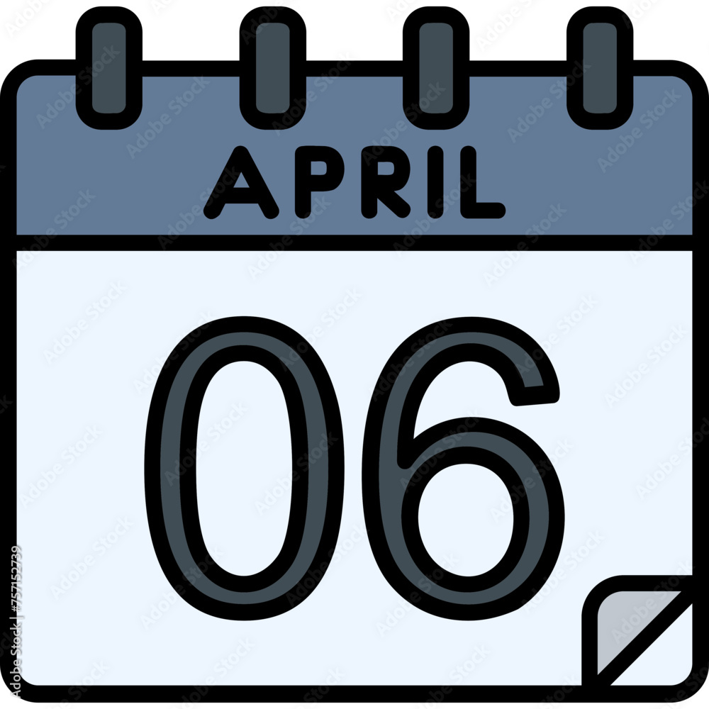 6 April Vector Icon Design 6 April Vector Icon Design