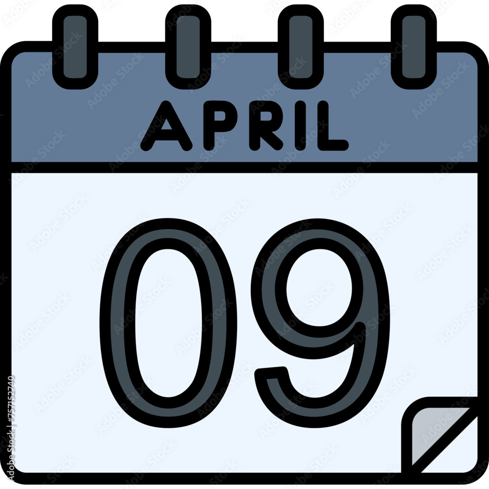 9 April Vector Icon Design