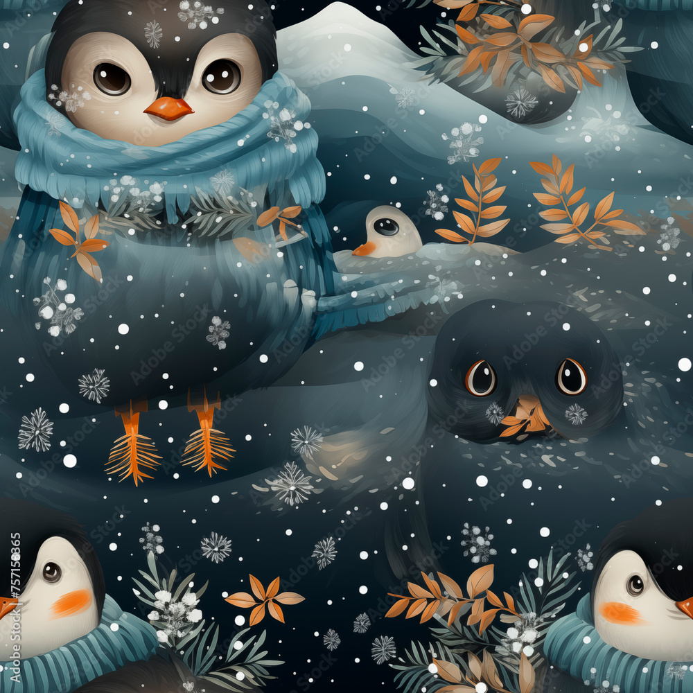Penguins in Flawless Style: Seamless Penguin Texture Penguins in Flawless Style: Seamless Penguin Texture