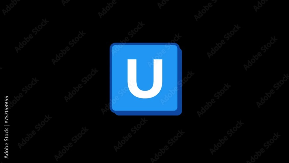 U Letter Animation with transparent background U Letter Animation with transparent background