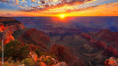 Toroweap point at sunrise, Grand Canyon National Park. photo