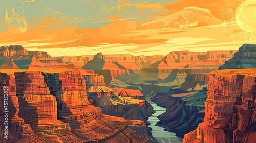 Toroweap point at sunrise, Grand Canyon National Park.