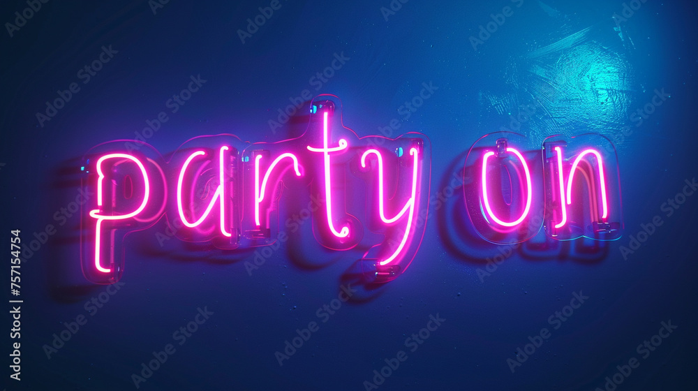 Vibrant neon lights spelling out 