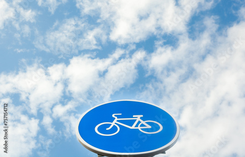 Bikeway sign. Bike lane. Cycle lane.