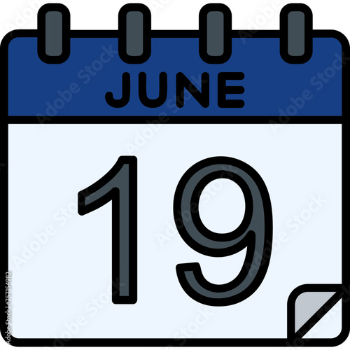 19 June Vector Icon Design