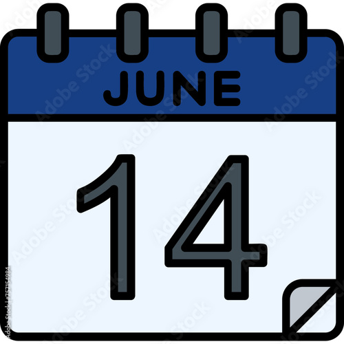 14 June Vector Icon Design
