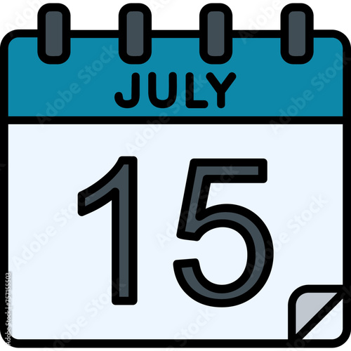 15 July Vector Icon Design