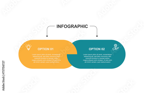 Infographic template vector element wth 2 step process or option