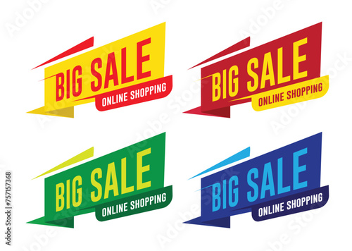 Big Sale Tag Different colors Vector (ID: 757157368)