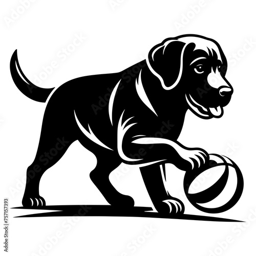 Labrador Retriever Vector - Labrador Retriever playing with a ball