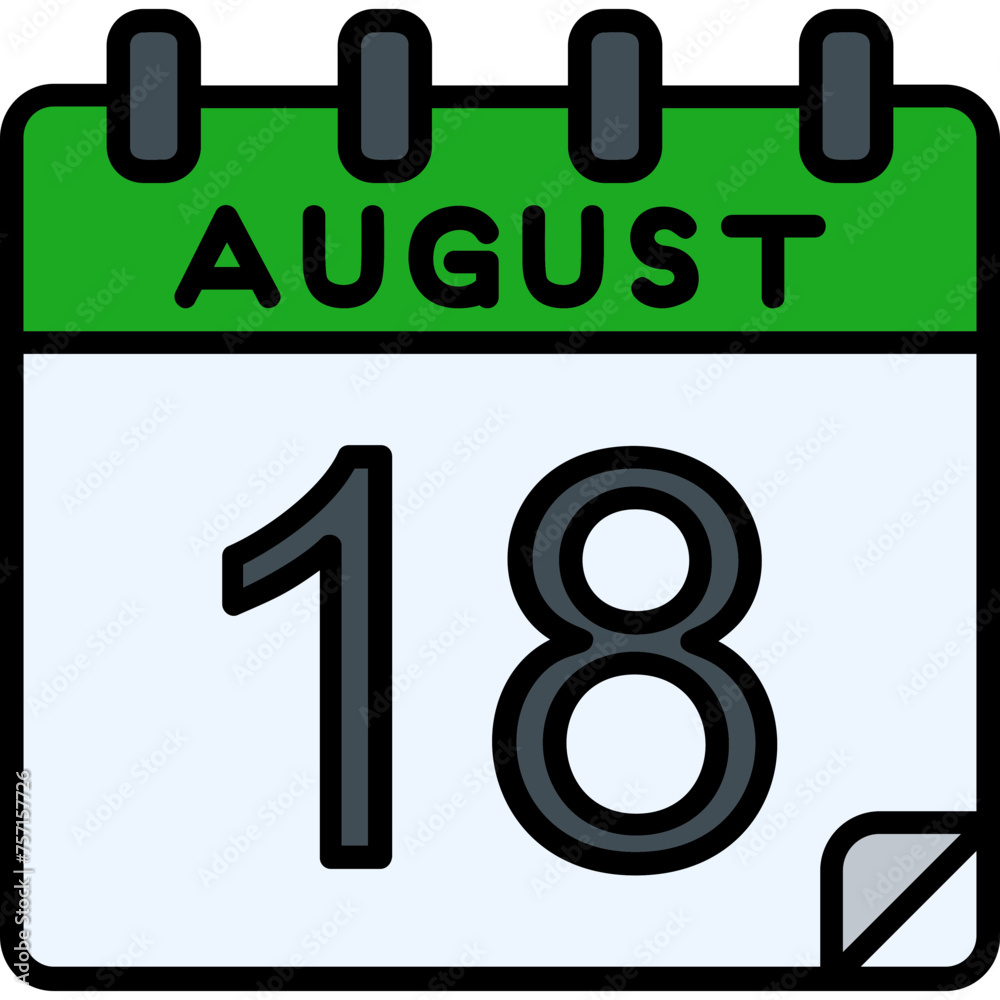 18 August Vector Icon Design 18 August Vector Icon Design