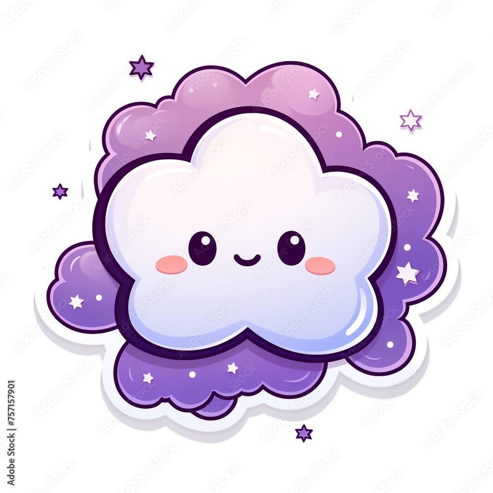 a white cloud with stars at the center, in the style of kawaii pop art сreated with Generative Ai a white cloud with stars at the center, in the style of kawaii pop art сreated with Generative Ai