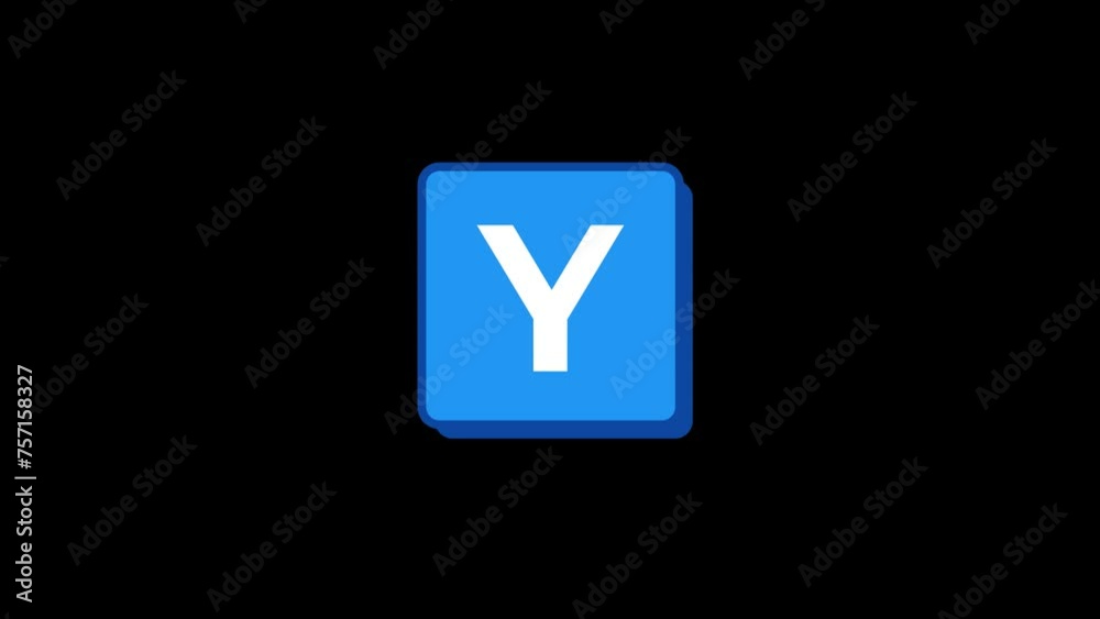 Y Letter Animation with transparent background 